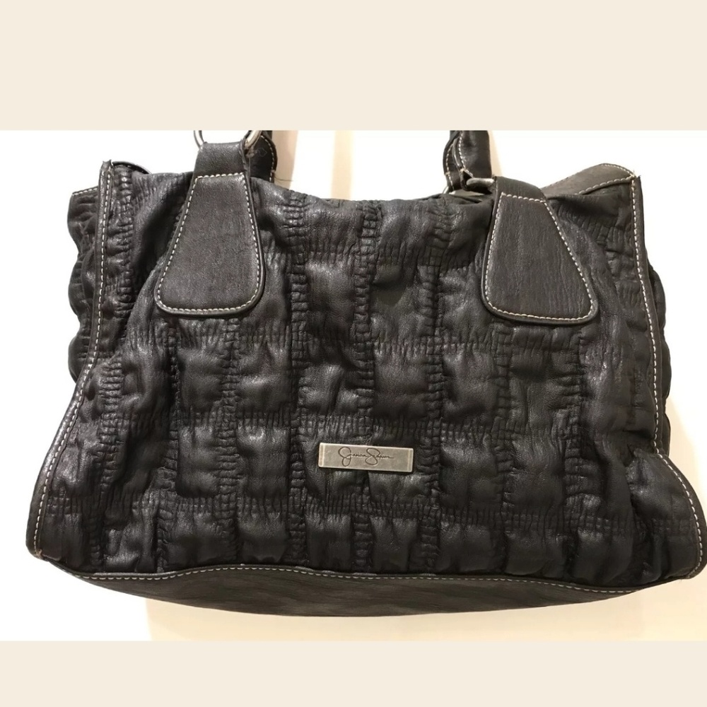 Jessica Simpson Black Textured Handbag - Picture 3 of 8